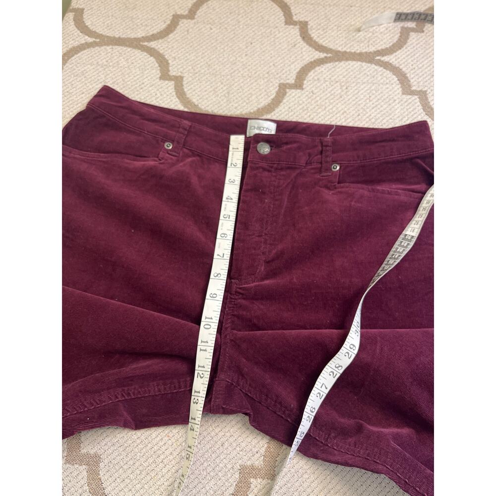 Chico’s Women's Burgundy Corduroy Pants Size 3 / 16 Tall Long - Picture 7 of 13